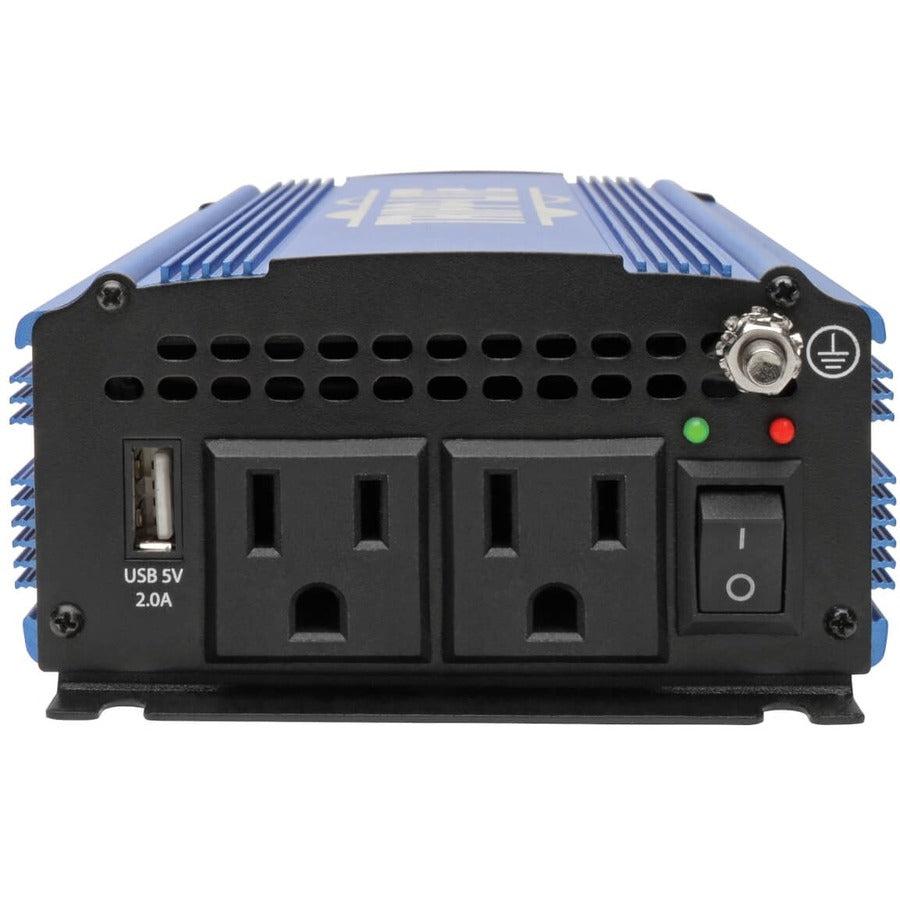Tripp Lite 750W Light-Duty Compact Power Inverter With 2 Ac/1 Usb - 2.0A/Battery Cables, Mobile