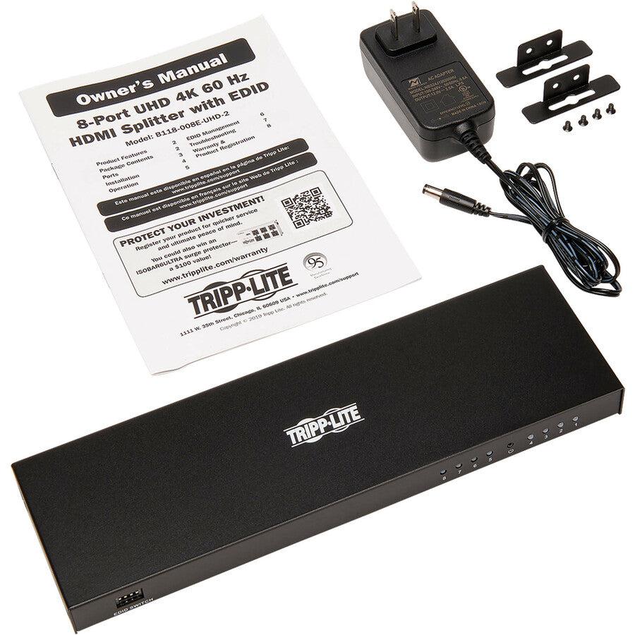 Tripp Lite 8-Port Hdmi Splitter - Hdmi 2.0, 4K @ 60 Hz, Hdcp 2.2, Edid Management