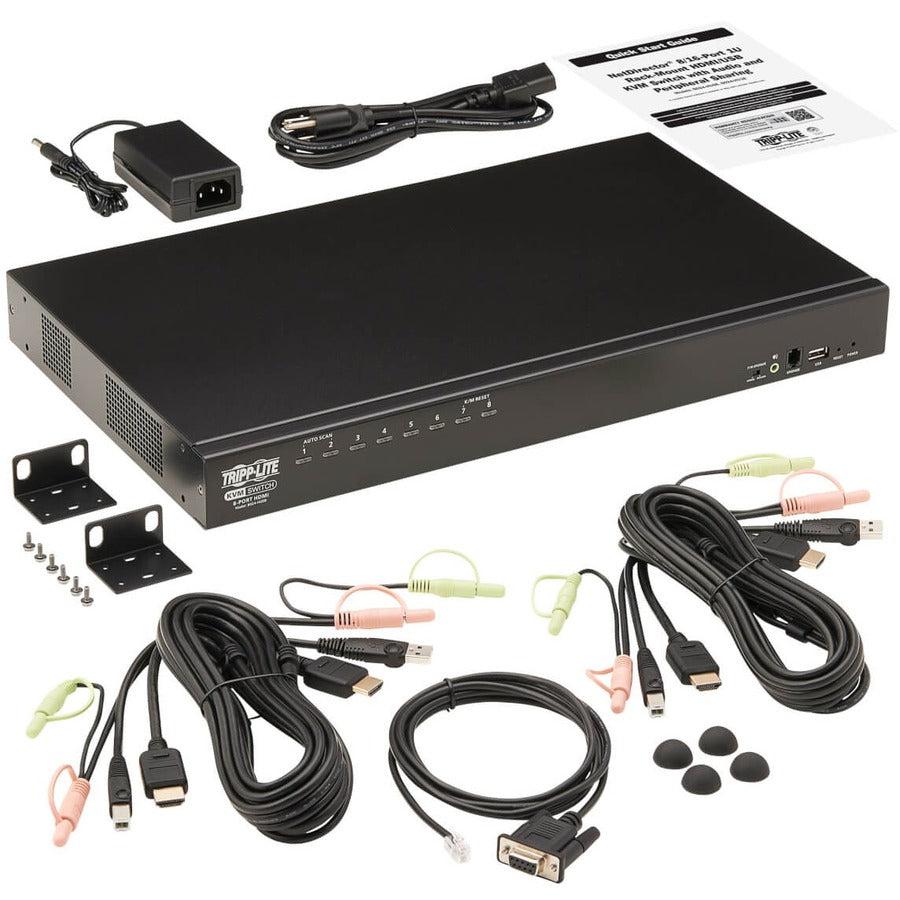 Tripp Lite 8-Port Hdmi/Usb Kvm Switch With Audio/Video And Usb Peripheral Sharing, 1U Rack-Mount