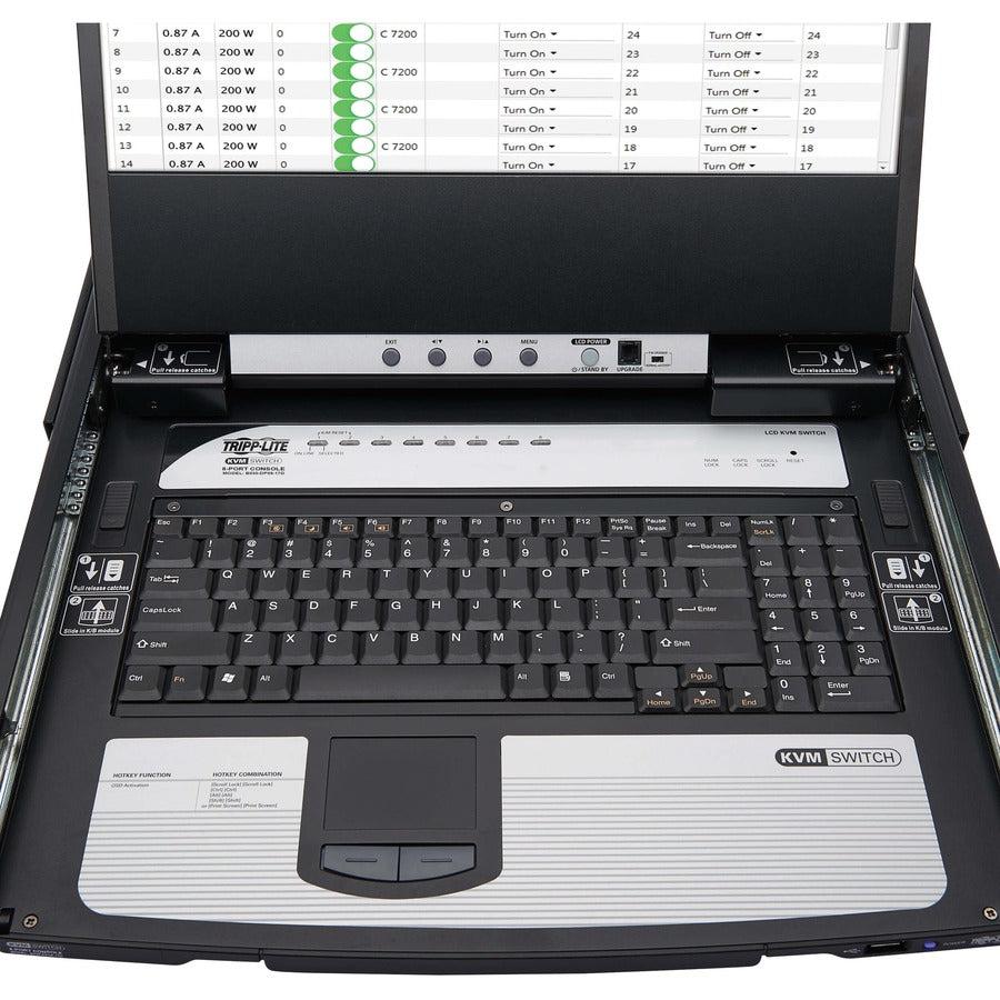 Tripp Lite 8-Port KVM Switch Console DisplayPort 17-inch LCD - Data Center Server Management | TecISoft B030-DP08-17D