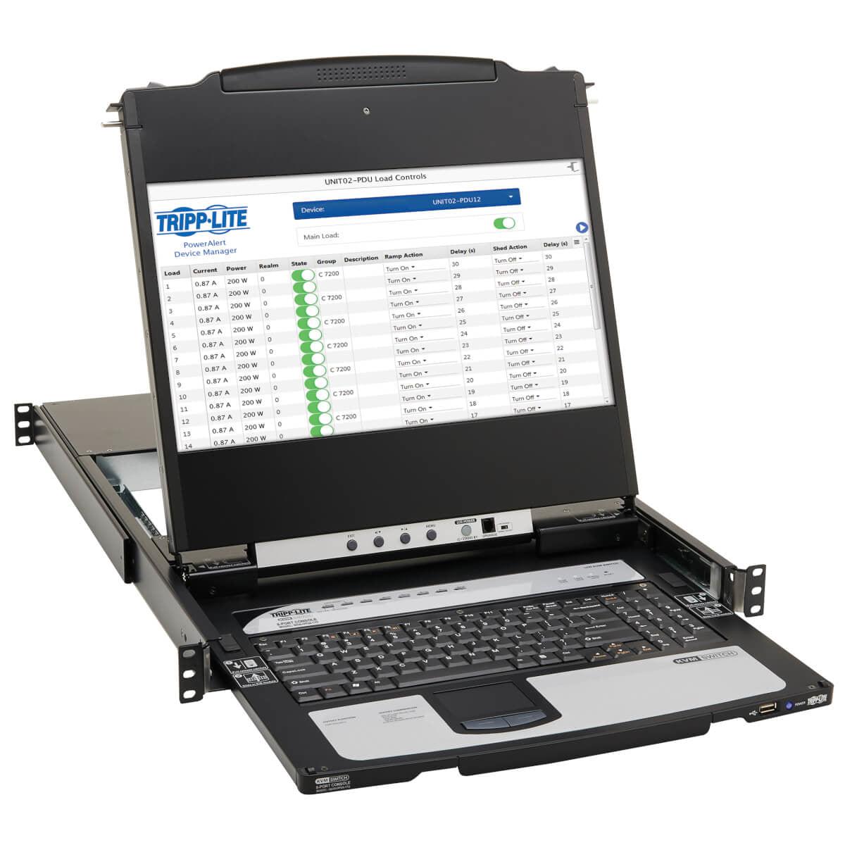 Tripp Lite 8-Port KVM Switch Console DisplayPort 17-inch LCD - Data Center Server Management | TecISoft B030-DP08-17D