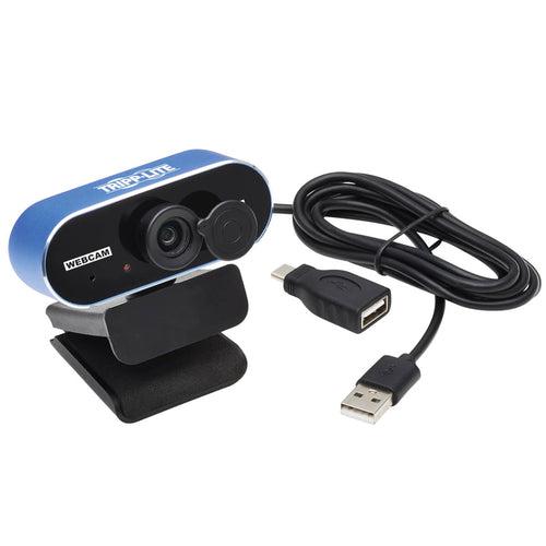Tripp Lite Awc-002 Usb Webcam With Microphone For Laptops And Desktop Pcs, Hd 1080P, Lens Privacy Cover