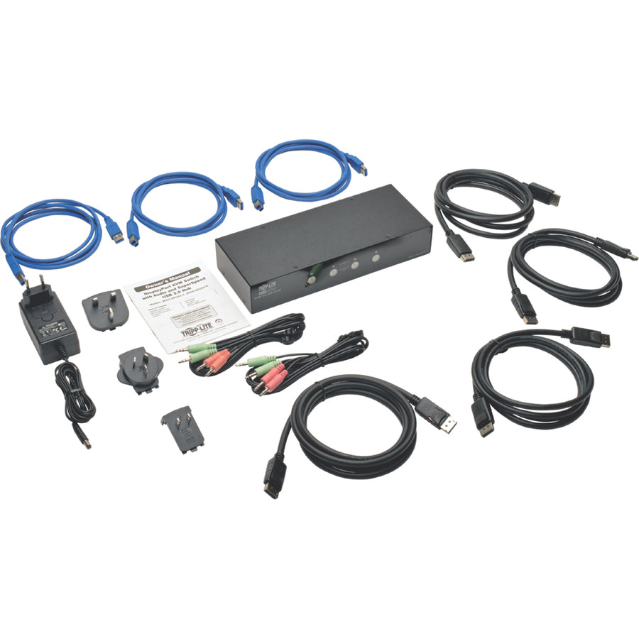 Tripp Lite B004-DPUA4-K 4-Port DisplayPort KVM Switch - Audio & USB 3.0 SuperSpeed Hub | TecISoft