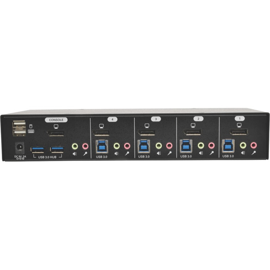 Tripp Lite B004-Dpua4-K 4-Port Displayport Kvm Switch With Audio, Cables And Usb 3.0 Superspeed Hub