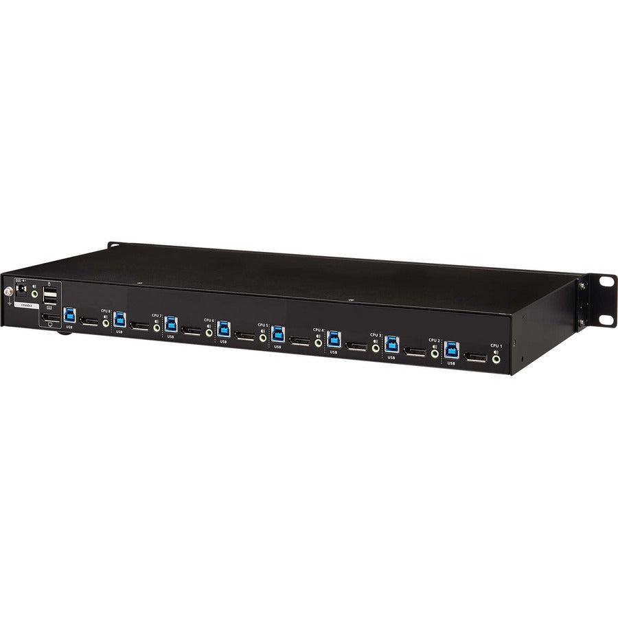 Tripp Lite B024-Dpu08 8-Port Displayport/Usb Kvm Switch With Audio/Video And Usb Peripheral Sharing, 4K 60 Hz, 1U Rack-Mount