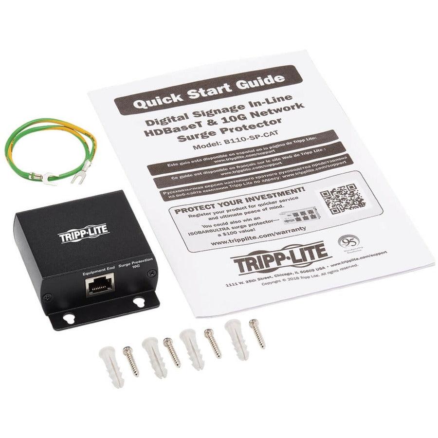 Tripp Lite B110-Sp-Cat In-Line Network Surge Protector - Hdbaset/10Gbps, Cat5E/6, Metal Case, Iec Compliant, Taa