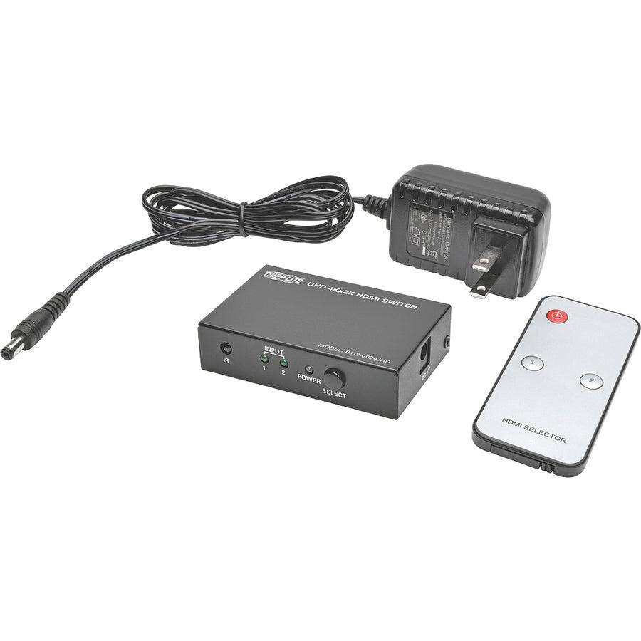Tripp Lite B119-002-Uhd 2-Port Hdmi Switch With Remote Control - 4K @ 60 Hz, 4:4:4, Hdr, 3D, Hdcp 2.2, Edid