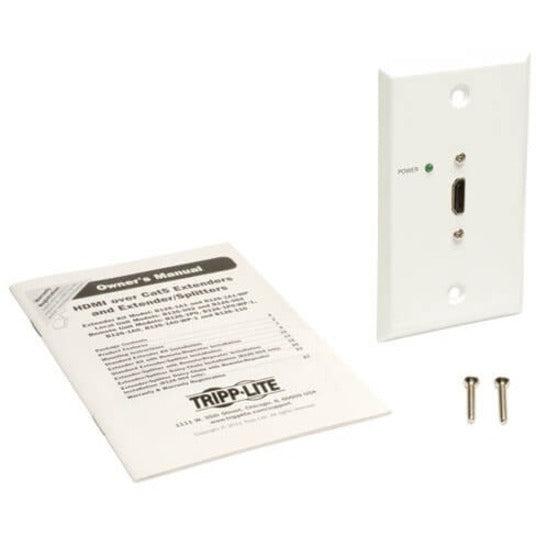 Tripp Lite B126-1P0-Wp-1 Hdmi Over Cat5/6 Passive Extender, Wall Plate Remote Receiver For Video/Audio, Up To 50 Ft. (15 M), Taa