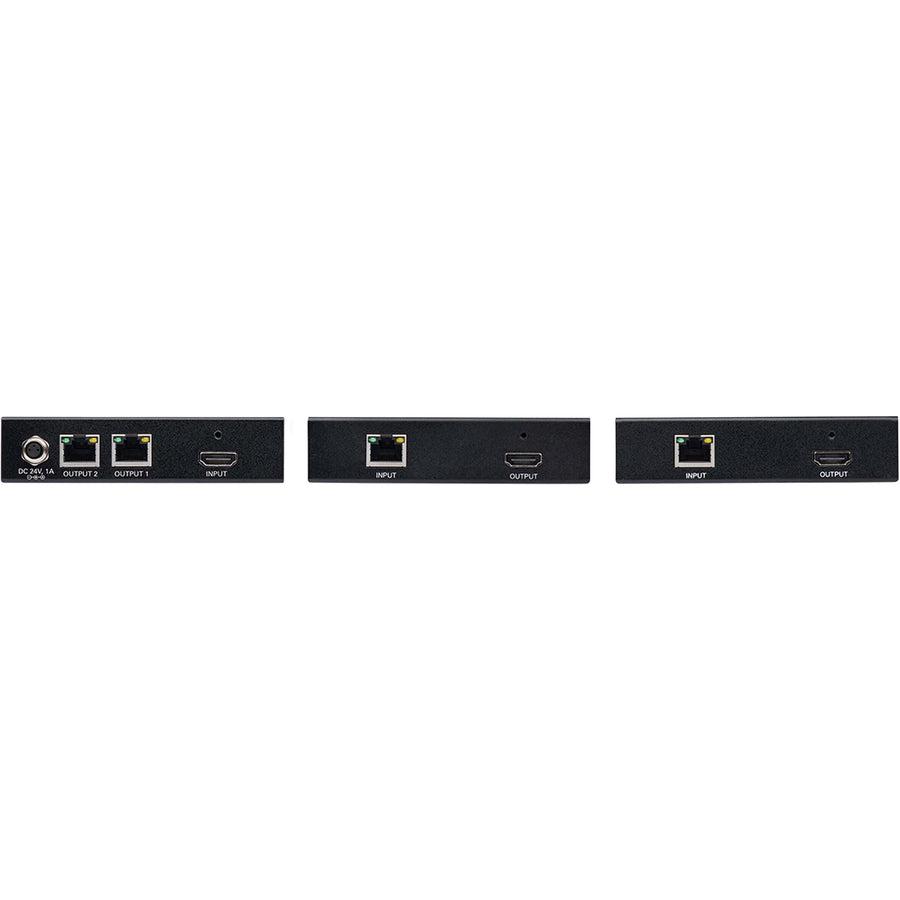 Tripp Lite B127-002-2H2 2-Port Hdmi Over Cat6 Splitter/Extender Kit, Transmitter/Dual Receivers, 4K 60 Hz, Poc, Hdr, 125 Ft., Taa