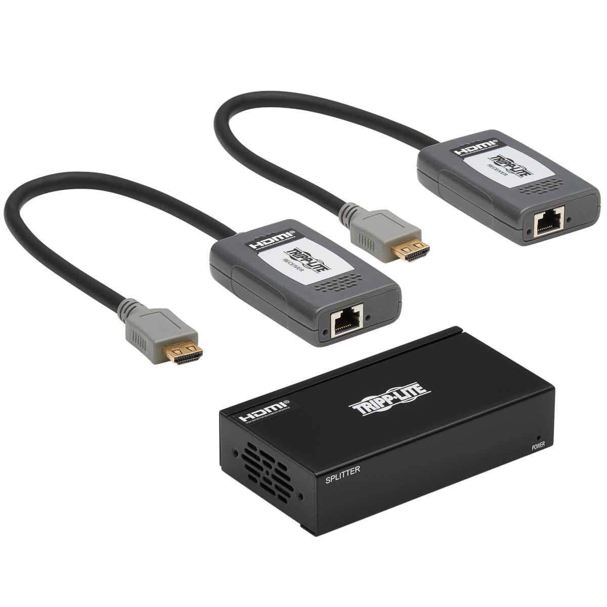 Tripp Lite B127A-002-Bhph2 2-Port Hdmi Over Cat6 Extender Kit, Splitter/2X Pigtail Receivers - 4K 60 Hz, Hdr, 4:4:4, Poc, 230 Ft. (70.1 M), Taa
