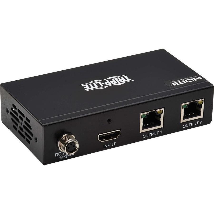 Tripp Lite B127A-002-Bh 2-Port Hdmi Over Cat6 Splitter - 4K 60 Hz, Hdr, 4:4:4, Poc, Hdcp 2.2, 230 Ft. (70.1 M), Taa