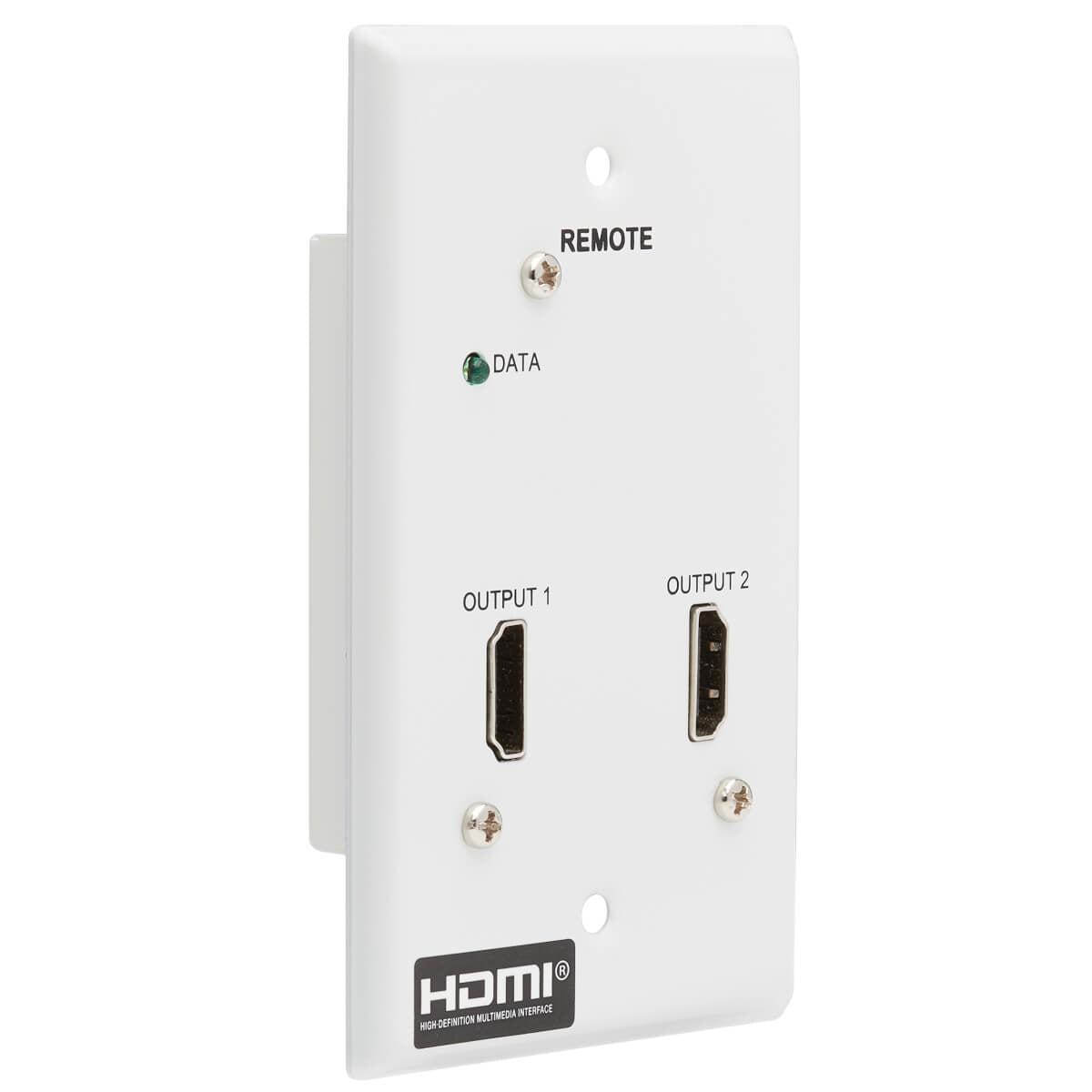 Tripp Lite B127A-2A0-Fh 2-Port Hdmi Over Cat6 Receiver, Wall Plate - 4K 60 Hz, Hdr, 4:4:4, Poc, Hdcp 2.2, 230 Ft. (70.1 M), Taa