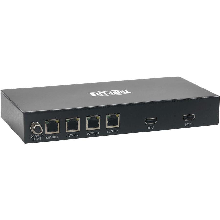 Tripp Lite B127M-004-H 1X4 Hdmi Over Cat6 Splitter For Medical Applications, 4K 60 Hz, Hdr, 4:4:4, Poc, 230 Ft. (70 M), Taa