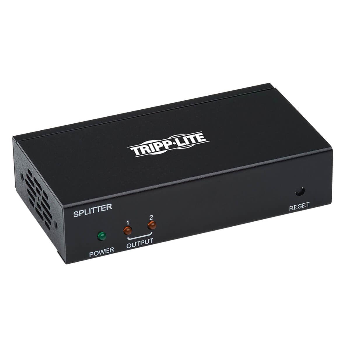 Tripp Lite B127P-002-H 2-Port Hdmi Over Cat6 Splitter/Extender, 4K 60 Hz, Hdr, Poc, Multi-Resolution Support, 125 Ft., Taa
