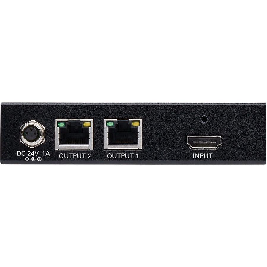 Tripp Lite B127P-002-H 2-Port Hdmi Over Cat6 Splitter/Extender, 4K 60 Hz, Hdr, Poc, Multi-Resolution Support, 125 Ft., Taa