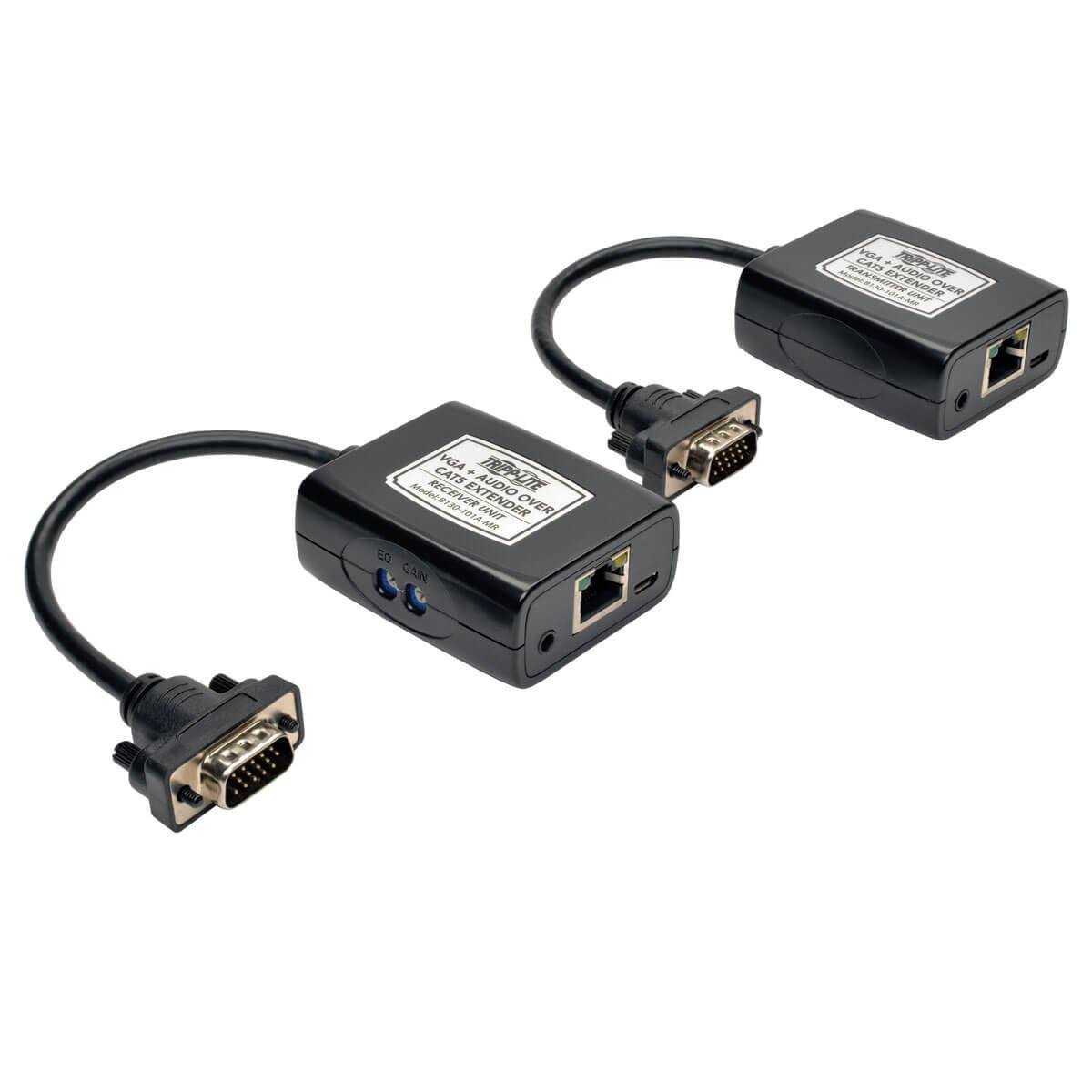 Tripp Lite B130-101A-Mr Vga Over Cat5/6 Extender Kit, Transmitter/Receiver For Video/Audio, Usb Powered, Up To 750 Ft. (228.6 M), Taa