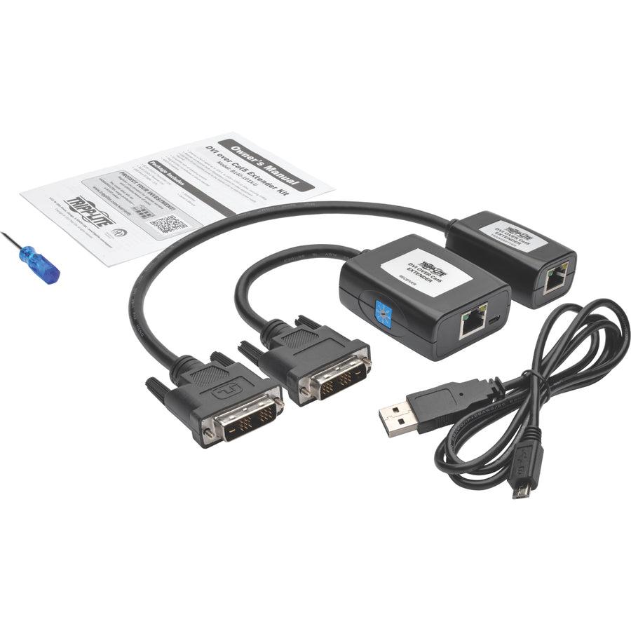 Tripp Lite B140-101X-U Dvi Over Cat5/6 Active Extender Kit, Transmitter/Receiver For Video, Dvi-D Single Link, Up To 125 Ft. (38 M)