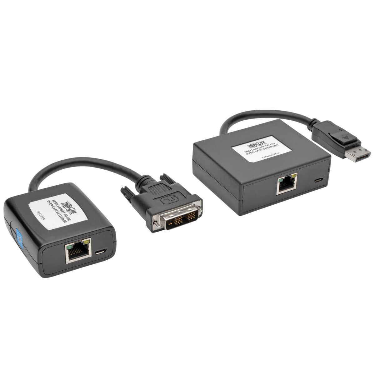 Tripp Lite B150-1A1-Dvi Displayport To Dvi Over Cat5/6 Active Extender Kit, Pigtail Transmitter/Receiver For Video/Audio, 125 Ft. (38 M)