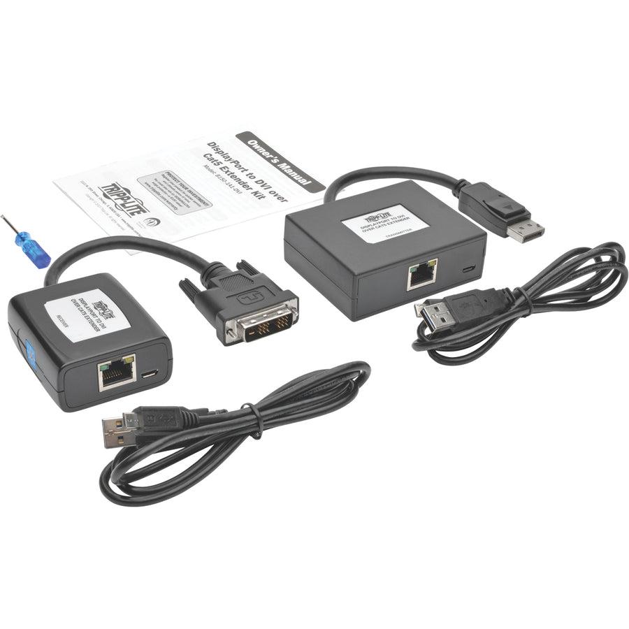 Tripp Lite B150-1A1-Dvi Displayport To Dvi Over Cat5/6 Active Extender Kit, Pigtail Transmitter/Receiver For Video/Audio, 125 Ft. (38 M)