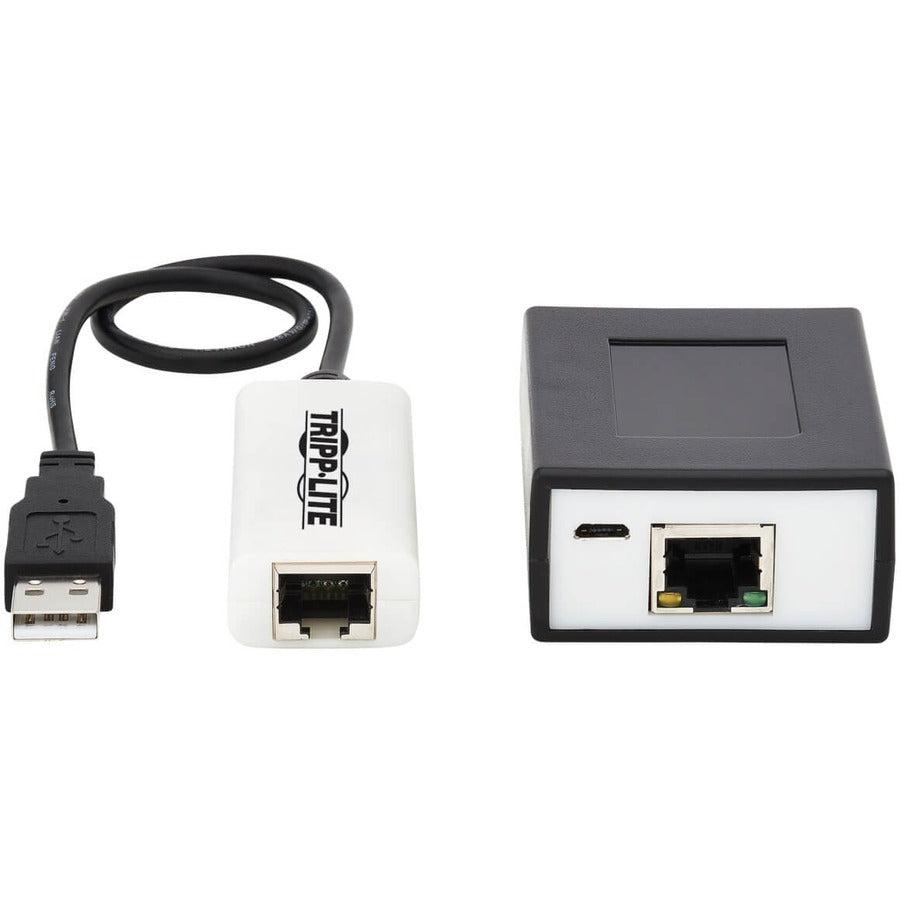 Tripp Lite B203-104-Poc 4-Port Usb Over Cat5/Cat6 Extender Kit With Power Over Cable - Usb 2.0, Up To 164.04 Ft. (50M), Black