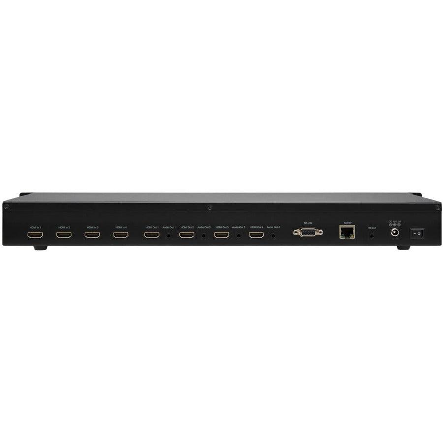 Tripp Lite B302-4Hx4H-4K 4X4 Hdmi Matrix Switch/Splitter With Audio Extractor, Remote Access And Multi-Resolution Support, 4K 60 Hz, Hdr