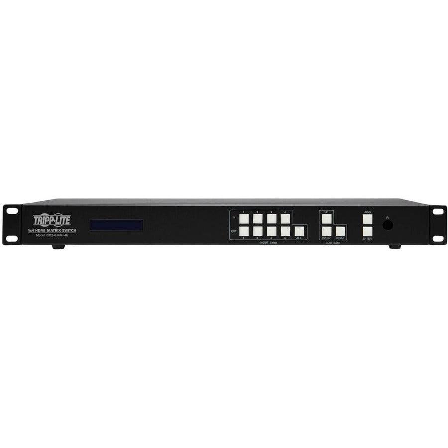 Tripp Lite B302-4Hx4H-4K 4X4 Hdmi Matrix Switch/Splitter With Audio Extractor, Remote Access And Multi-Resolution Support, 4K 60 Hz, Hdr