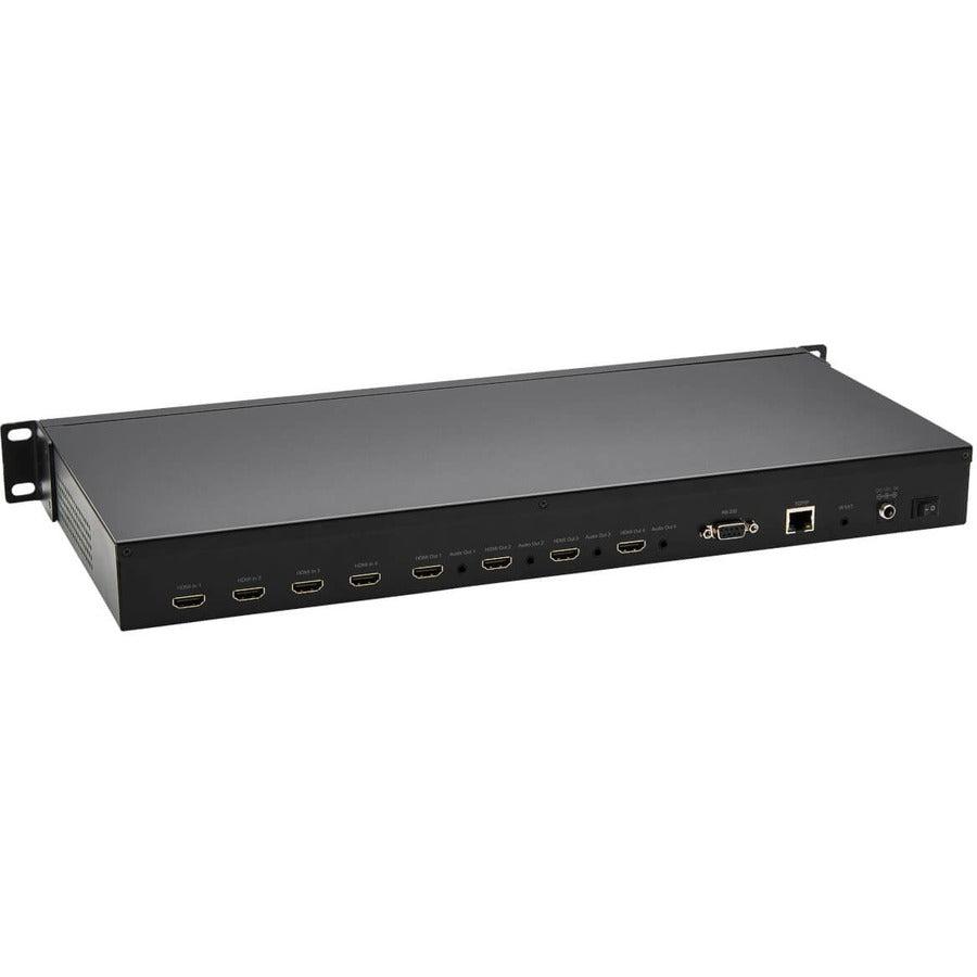 Tripp Lite B302-4Hx4H-4K 4X4 Hdmi Matrix Switch/Splitter With Audio Extractor, Remote Access And Multi-Resolution Support, 4K 60 Hz, Hdr