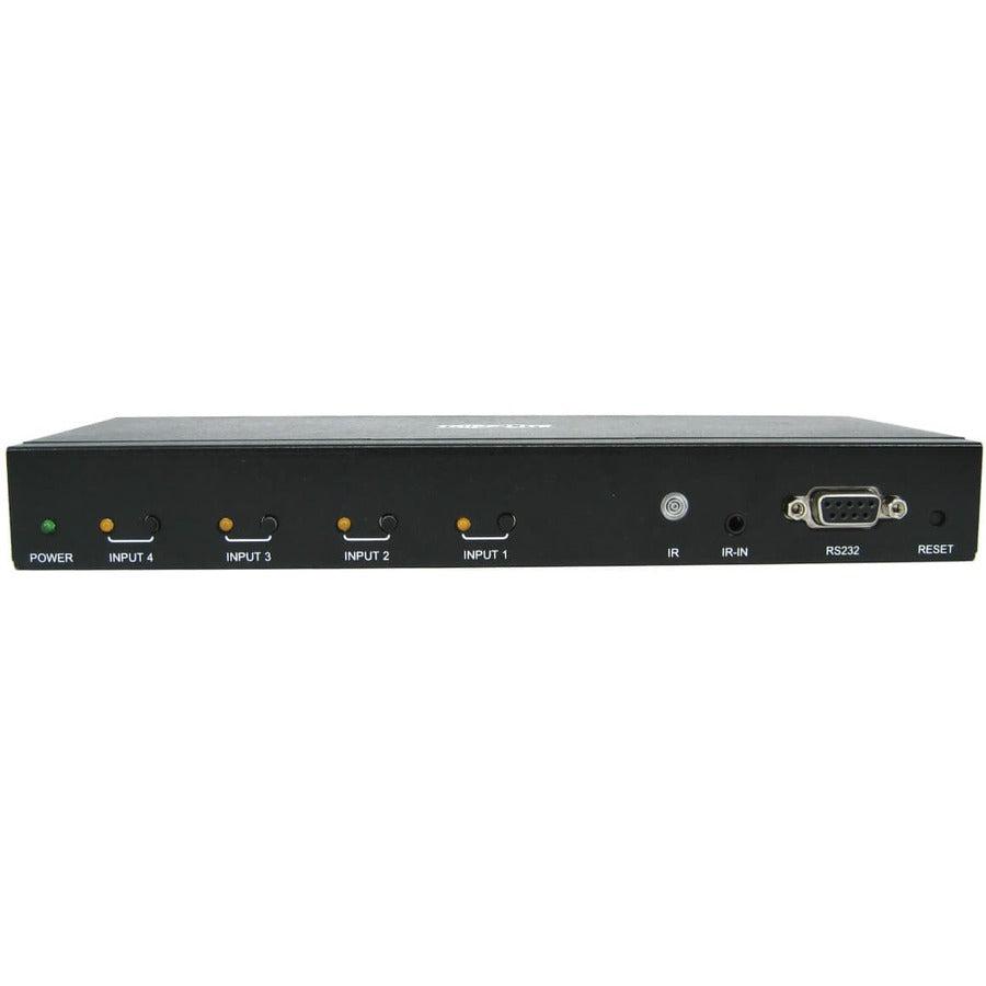 Tripp Lite B320-4X1-Hh-K1 4-Port Hdmi Switch Kit, 4K 60 Hz, 4 Hdmi Inputs To 1 Hdmi Over Cat6 Extender, 50 Ft., Taa