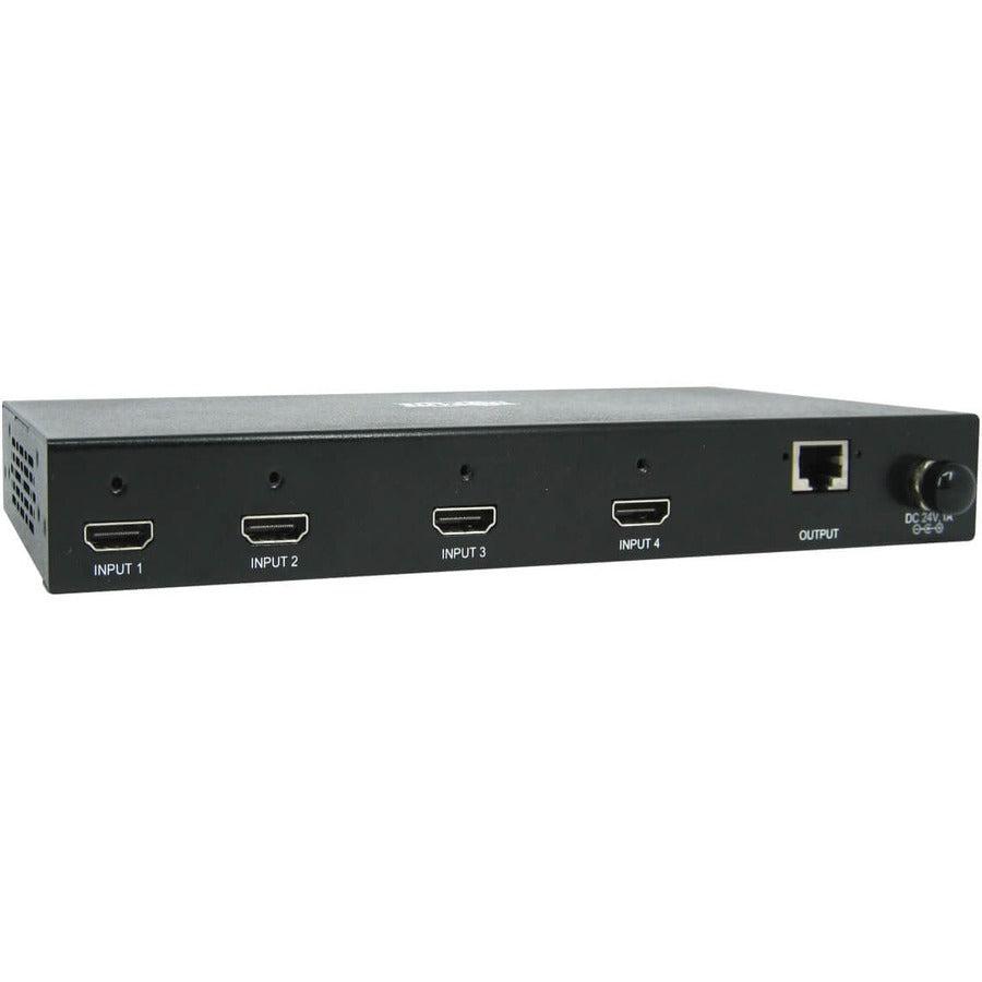 Tripp Lite B320-4X1-Hh-K2 4-Port Hdmi Switch Kit, 4K 60 Hz, 4 Hdmi Inputs To 1 Hdmi Over Cat6 Extender, 125 Ft., Taa
