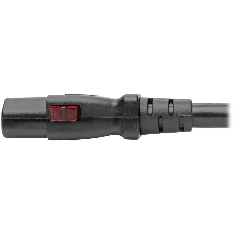 Tripp Lite Computer Power Cord, Nema 5-15P To Locking C13 - Heavy Duty, 15A, 125V, 14 Awg, 3 Ft., Black