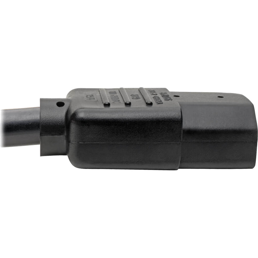 Tripp Lite Computer Power Cord, Right Angle Nema 5-15P To C13 - Heavy Duty, 15A, 125V, 14 Awg, 6 Ft., Black