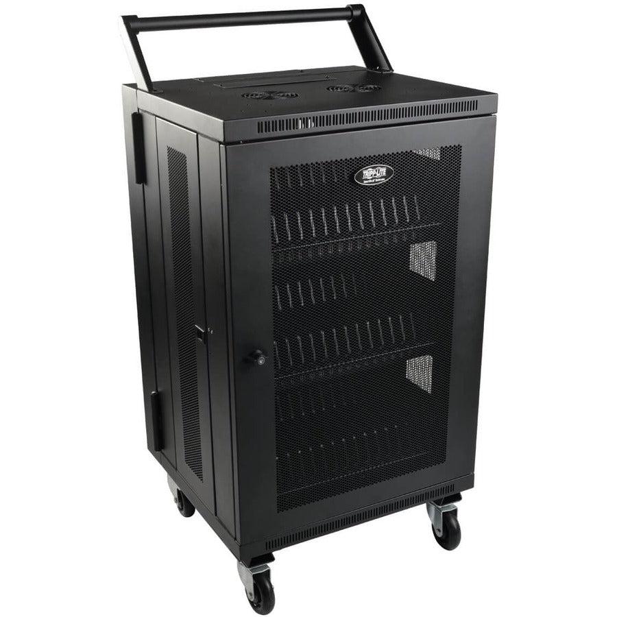 Tripp Lite Cshandlekit Mobile Cart Conversion Kit With Handle, Casters And Power Cord Manager For Tablet/Chromebook Charging Stations