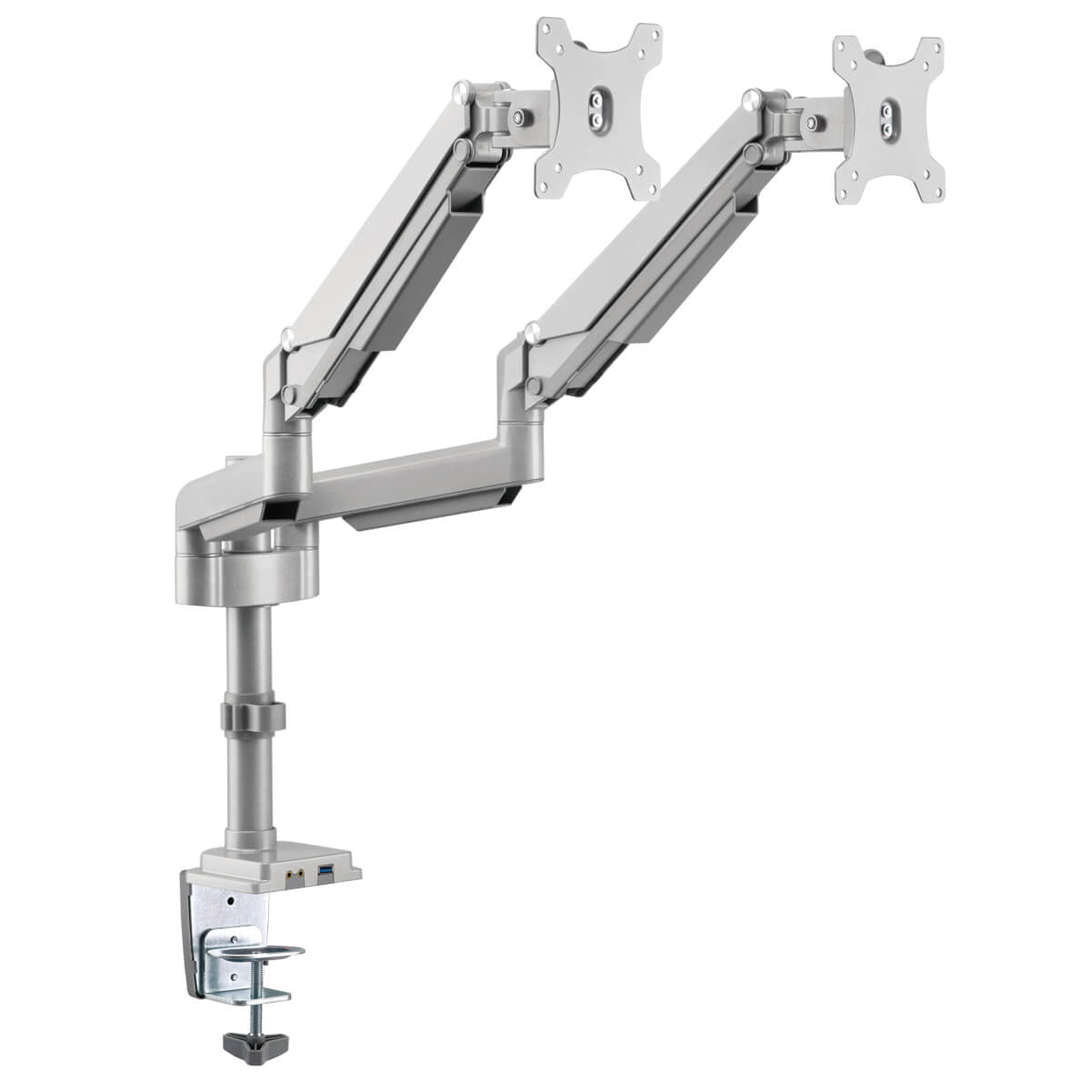 Tripp Lite Ddr1732Dal Dual-Display Flex-Arm Mount For 13” To 34” Monitors - Clamp Or Grommet, Usb, Audio Ports