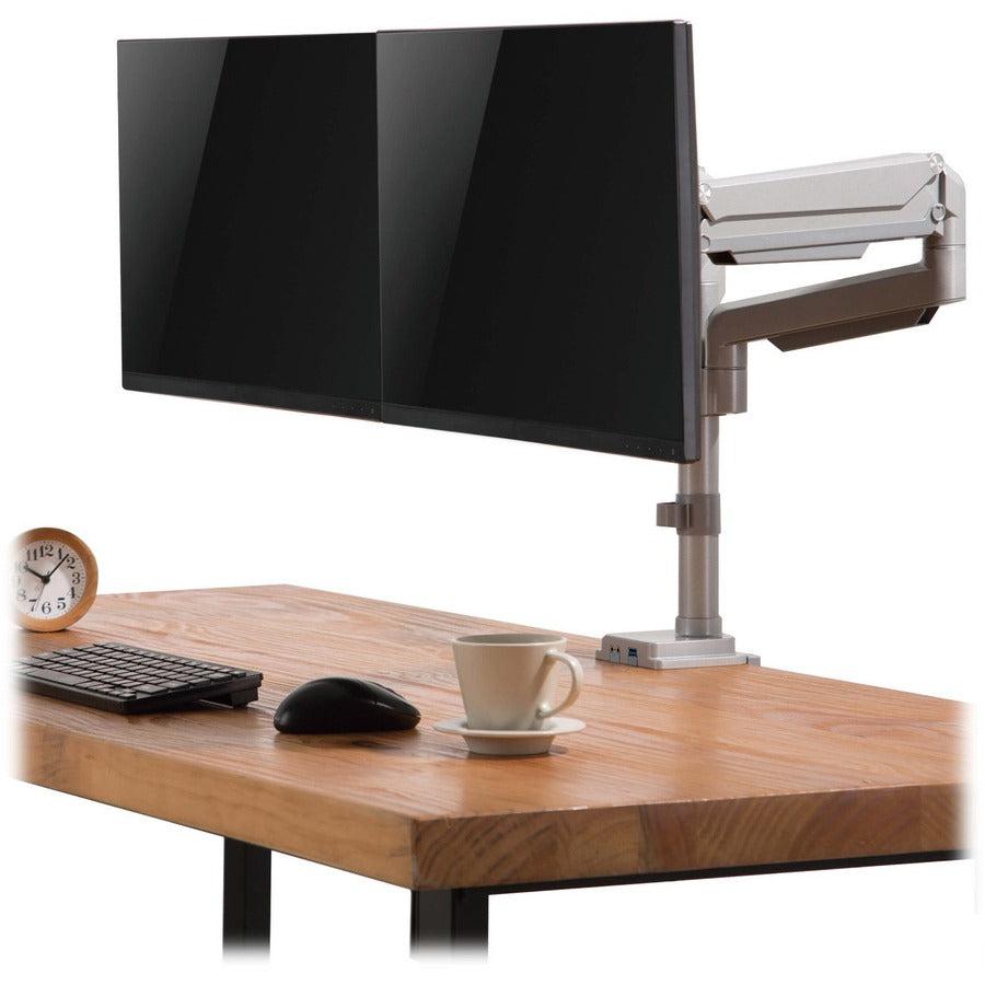 Tripp Lite Ddr1732Dal Dual-Display Flex-Arm Mount For 13” To 34” Monitors - Clamp Or Grommet, Usb, Audio Ports