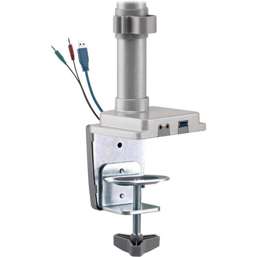 Tripp Lite Ddr1732Dal Dual-Display Flex-Arm Mount For 13” To 34” Monitors - Clamp Or Grommet, Usb, Audio Ports