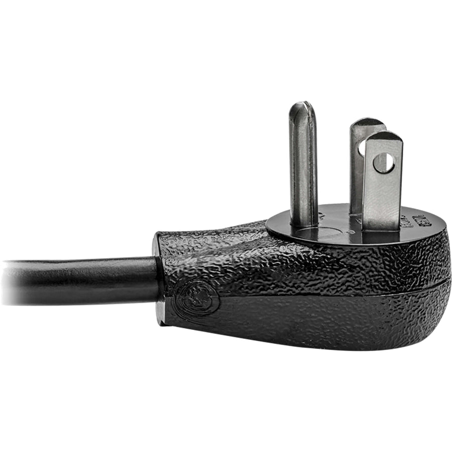 Tripp Lite Desktop Computer Ac Power Cord, Right-Angle Nema 5-15P To C13 - 10A, 125V, 18 Awg, 15 Ft., Black