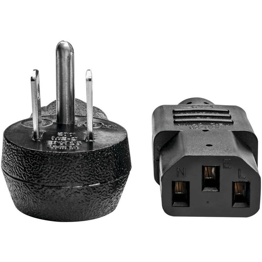 Tripp Lite Desktop Computer Ac Power Cord, Right-Angle Nema 5-15P To C13 - 10A, 125V, 18 Awg, 3 Ft., Black