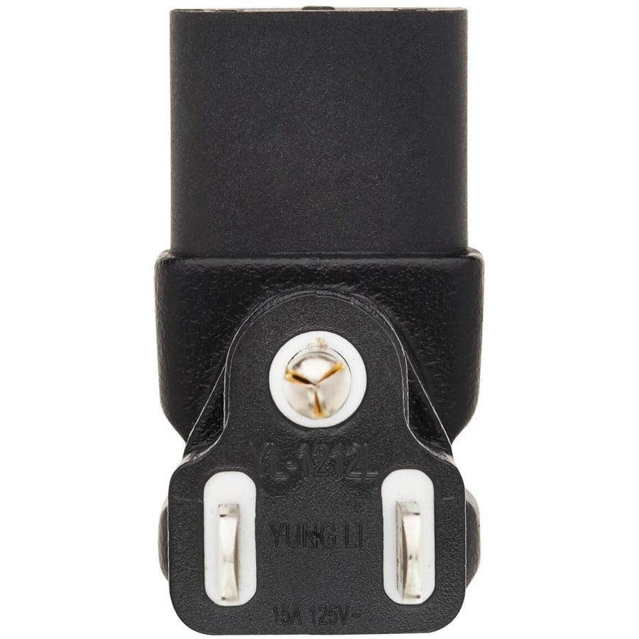 Tripp Lite Down-Angled Nema 5-15P To C13 Power Cord Adapter - 10A, 125V, Black
