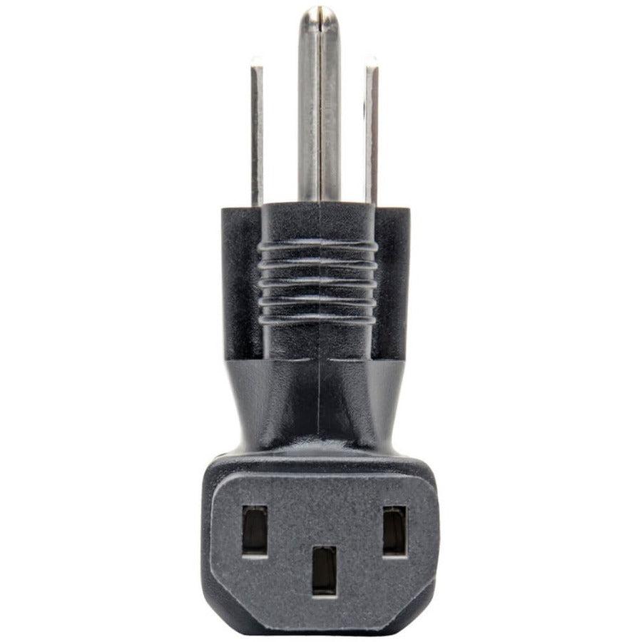 Tripp Lite Down-Angled Nema 5-15P To C13 Power Cord Adapter - 10A, 125V, Black