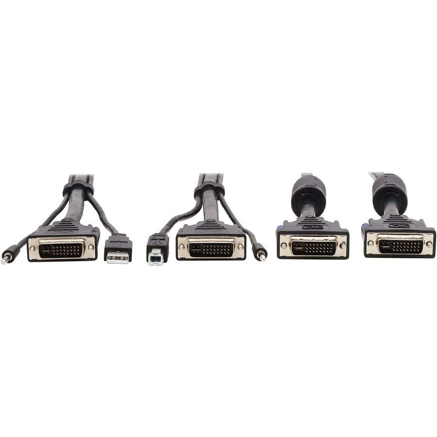 Tripp Lite Dual Dvi Kvm Cable Kit - Dvi, Usb, 3.5 Mm Audio (3Xm/3Xm) + Dvi (M/M), 6 Ft. (1.83 M)