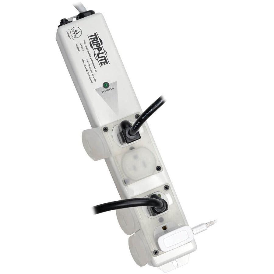 Tripp Lite For Patient-Care Vicinity  Ul 60601-1 Medical-Grade Ps; 4 15A Hospital-Grade Outlets, Safety Covers, 15 Ft. Cord