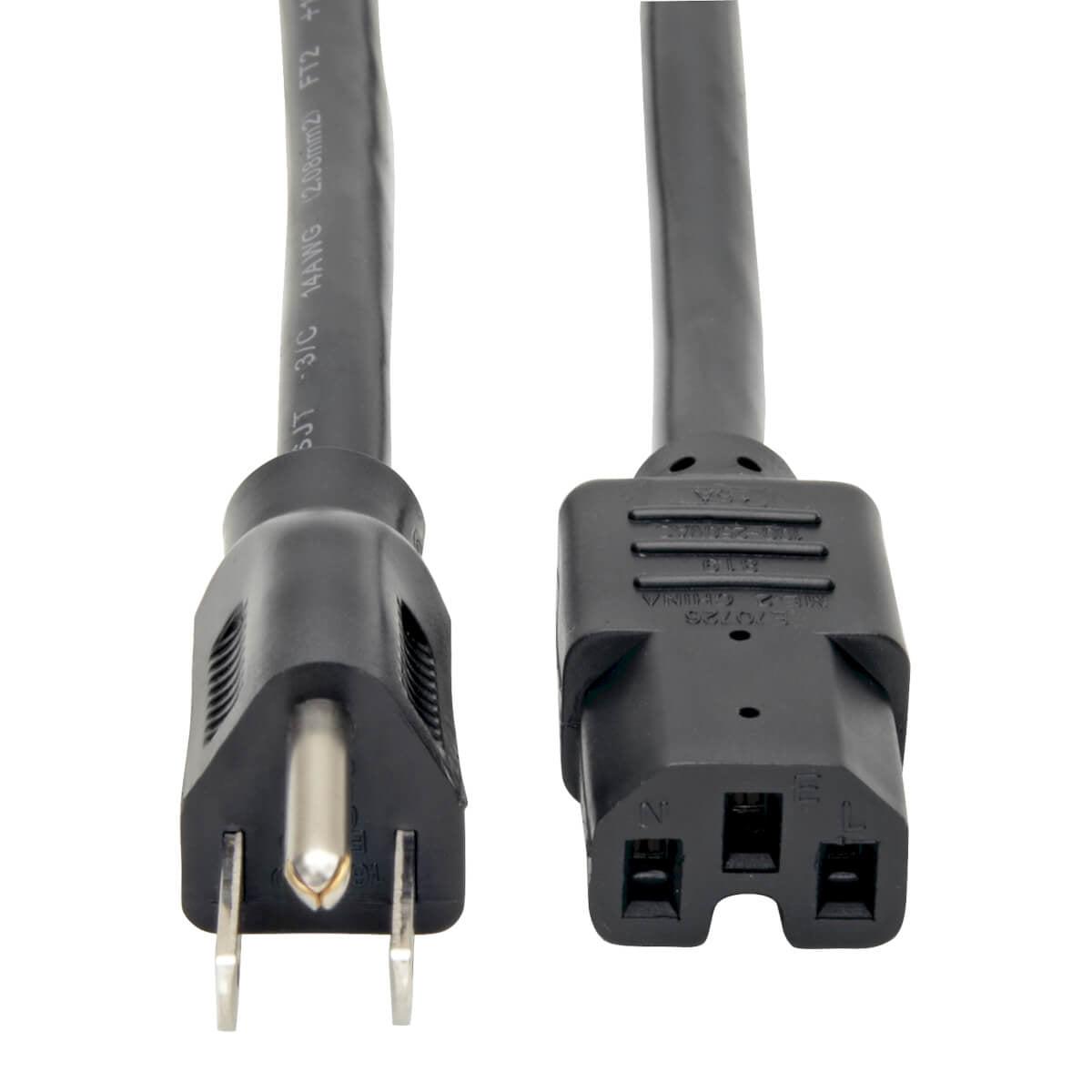Tripp Lite Heavy-Duty Power Cord Lead Cable, 15A,14Awg (Nema 5-15P To Iec-320-C15), 2.43 M (8-Ft.)