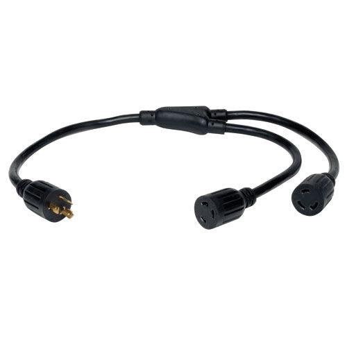 Tripp Lite Heavy-Duty Power Extension Cord Y Splitter Cable, 30A, 10Awg (Nema L6-30P To 2X Nema L6-30R), 1-Ft.