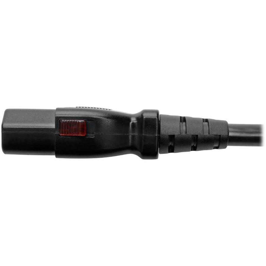 Tripp Lite Hospital-Grade Power Cord, Nema 5-15P To Locking Iec C13 - Green Dot, 10A, 125V, 18 Awg, 3 Ft., Black