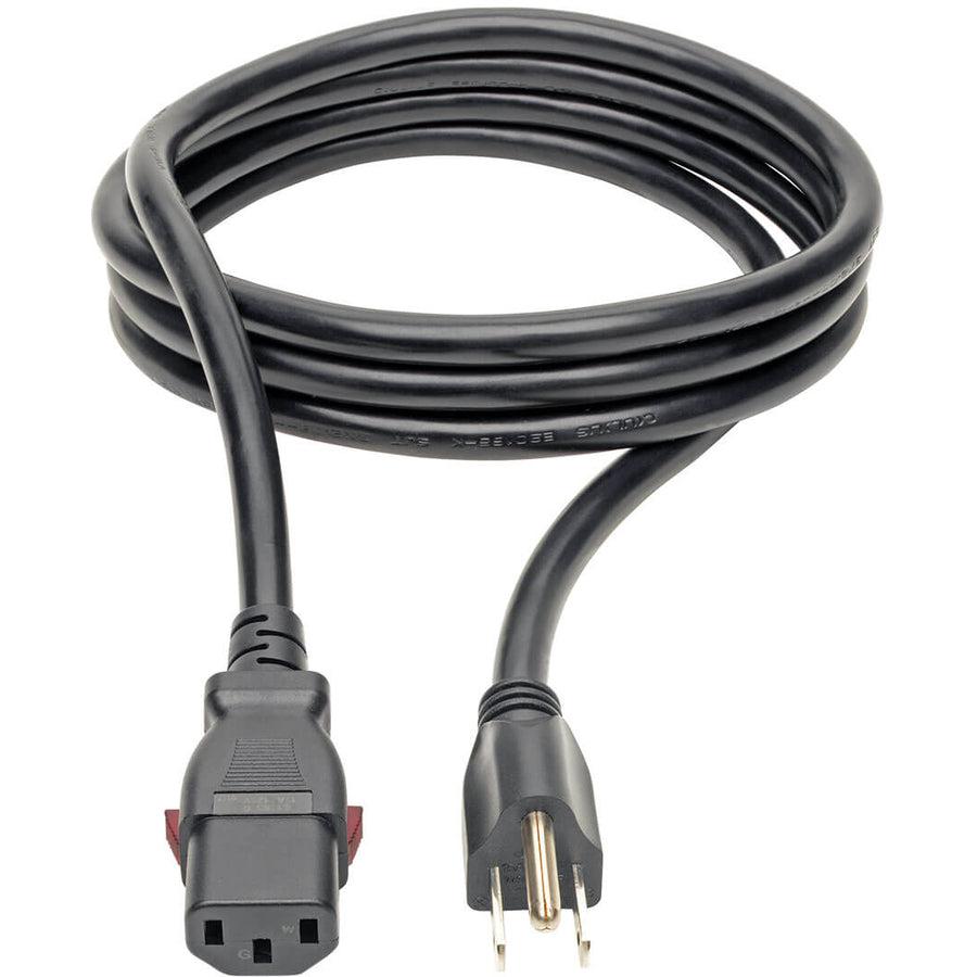 Tripp Lite Iec-320-C13 To Nema 5-15P Power Cord – Locking C13 Connector, 15A, 125V, 14 Awg, 6 Ft., Black