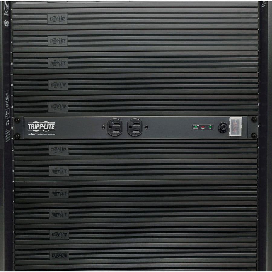 Tripp Lite Isobar 12-Outlet Network Server Surge Protector, 1U Rack-Mount, 15-Ft. Cord, 3840 Joules, 5-15P, 15A