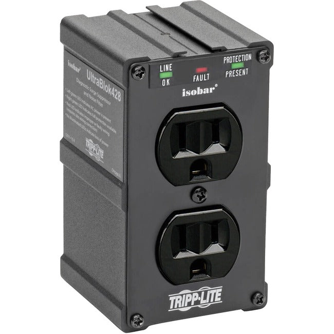 Tripp Lite Isobar Surge Protector Wall Mount Direct Plug In 2 Out 1410 Joul