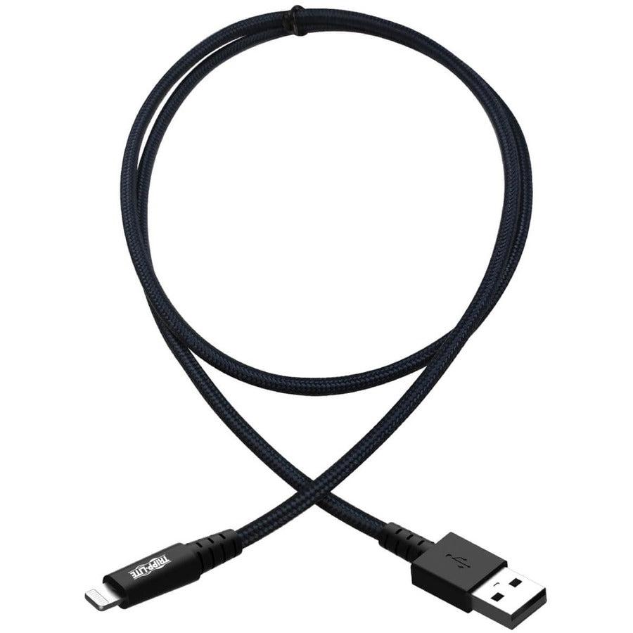 Tripp Lite M100-010-Gy-Max Heavy-Duty Usb-A To Lightning Sync/Charge Cable, Uhmwpe And Aramid Fibers, Mfi Certified - 10 Ft. (3.05 M)