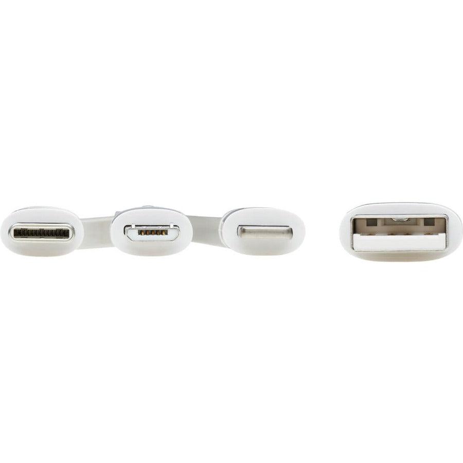 Tripp Lite M101Ab-004-Lmcw Safe-It Universal Usb-A To Lightning, Usb Micro-B And Usb-C Sync/Charge