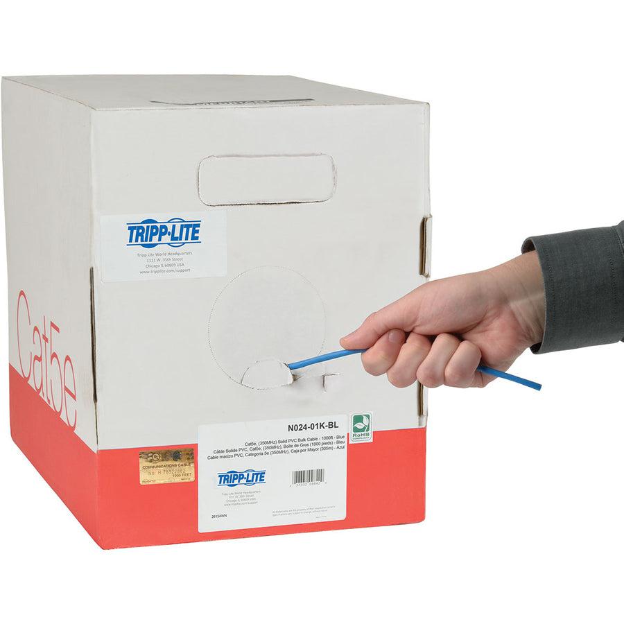 Tripp Lite N024-01K-Bl Cat5E 350 Mhz Solid Core Plenum-Rated (Utp) Pvc Bulk Ethernet Cable - Blue, 1000 Ft. (304.8 M)